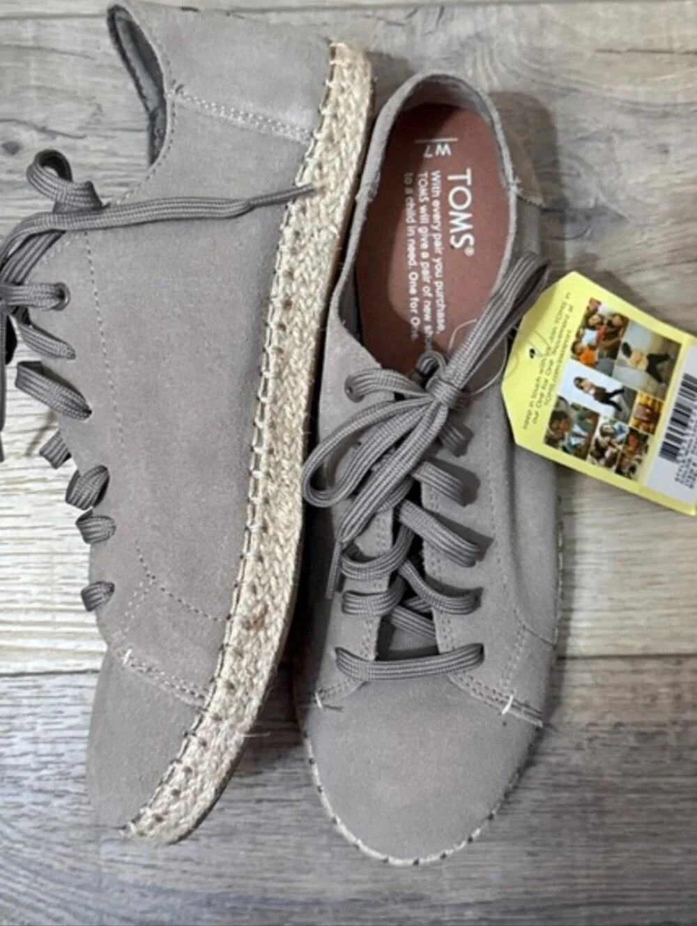 TOMS Suede Lace-Up Sneakers in Taupe
